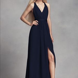 Long Chiffon Dress with Low Crisscross Back
